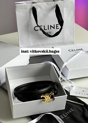 Ремінь medium triomphe belt in taurillon leather black🖤