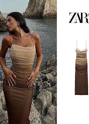 Розкішна корсетна міді сукня сітка zara