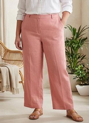 Женские льняные брюки кюлоты jaeger (m&amp;s) wide leg 100% лен р. u9 16 / eur 44
