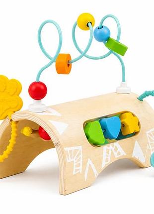 Деревянная развивающая игрушка lupilu bead maze - лабиринт для развития мелкой моторики, 0+