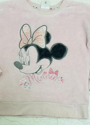 Світшот дісней мінні маус на дівчинку плюшева кофта