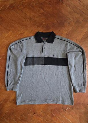 Polo ralph lauren - винтажное поло с длинным рукавом ausa