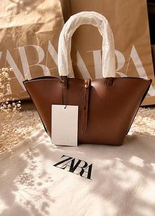 Zara -60% 💛 сумка мини шоппер корчевая