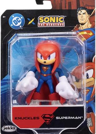 Колекційна фігурка knuckles as superman (dc x sonic) jakks pacific — оригінал, лімітована серія