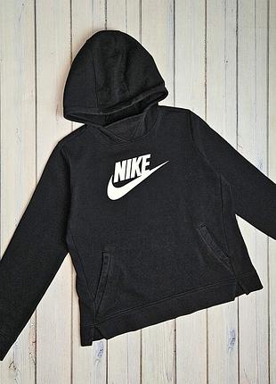 🤩1+1=3 брендовое черное худи на флисе свитер nike на девочку 13 - 14 лет