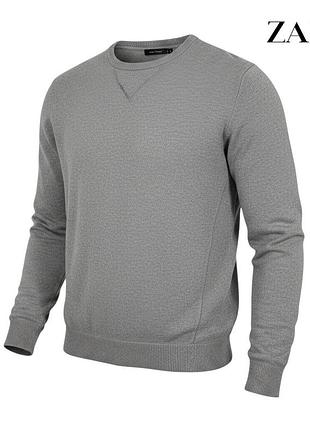 Оригинальный мужской котоновый свитер zara man размер м серый хлопковый базовый зара джемпер лонгслив свитшот m а1
