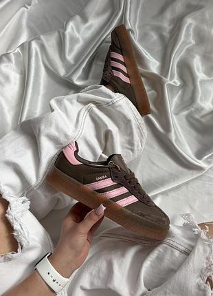 ✨ трендові замшеві кеди xlg platform brown pink / осіннє коричневе взуття на платформі