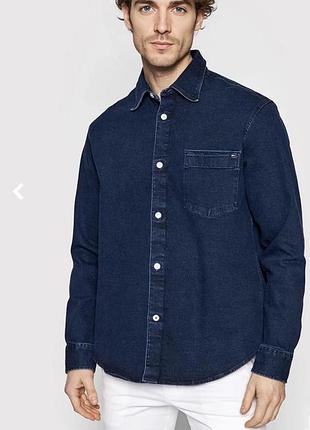 Tommy hilfiger чоловіча сорочка, рубашка джинсова, брендова джинсівкп сорочка