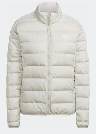 Жіноча світла куртка adidas essentials водовідштовхуючий пуховик бежевий на замок