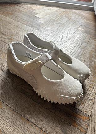 Puma балетки mostro fey белые замшевые
