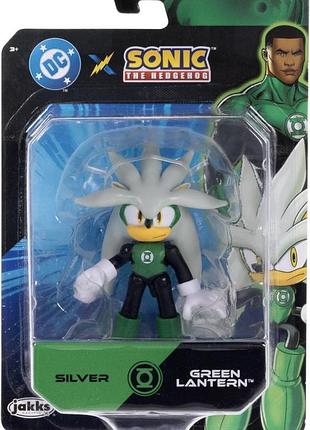 Колекційна фігурка silver as green lantern (dc x sonic) jakks pacific — оригінал