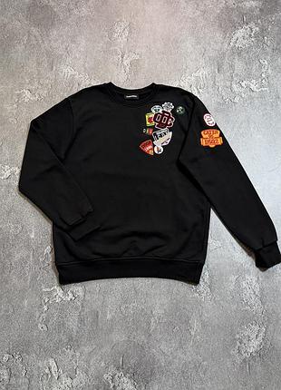 Світшот кофта dsquared2 xl розмір оригінал чоловічий чорний з патчами стан ідеал