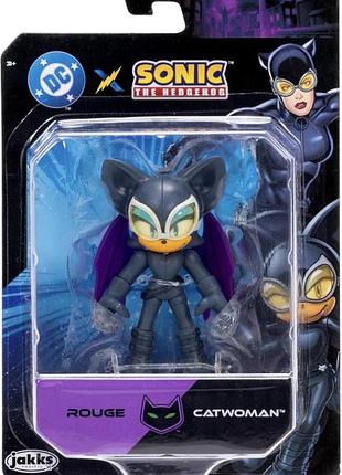 Колекційна фігурка rouge as catwoman (dc x sonic) jakks pacific — оригінал