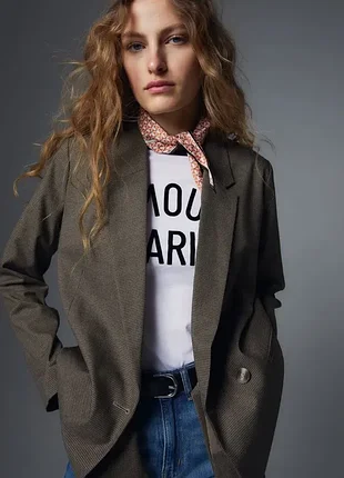 Двобортний жакет h&m в клітинку піджак блейзер