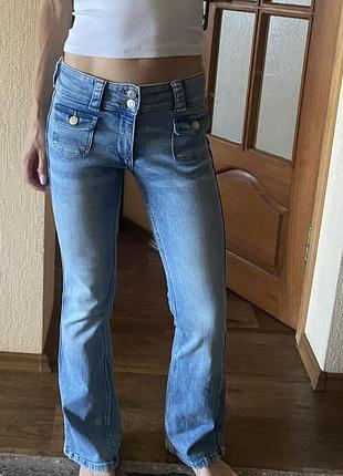 Джинси клеш h&m y2k з накладними кишенями низька посадка bootcut
