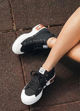 24,5 см как новые стильные кеды на платформе adidas nizza trek кроссовки женские адидас