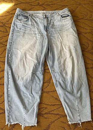 Батальні жіночі штани, в стилі relaxed straight jeans з raw hem 👖✨