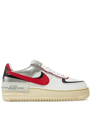 Кроссовки женские белые с красным и черным nike air force 1 shadow w af1 shadow fn6335 100, 38 (24 см)
