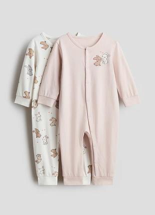 Чоловічки h&m 3 шт на дівчинку 0-3 місяці 62 розмір