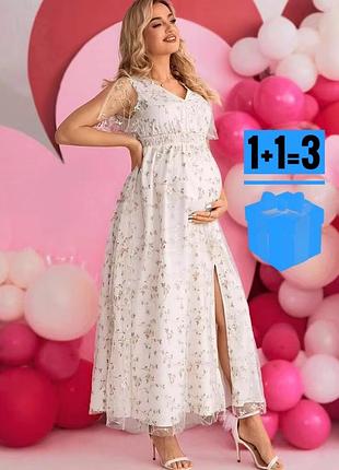 Довга сукня з вишивкою shein xl нюанс