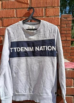 Мужской утеплённый свитшот tom tailor denim на флисе