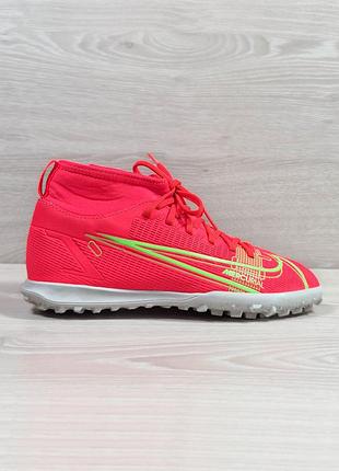 Детские футбольные сороконожки с носком nike mercurial superfly 8 club tf spectrum оригинал, размер 35
