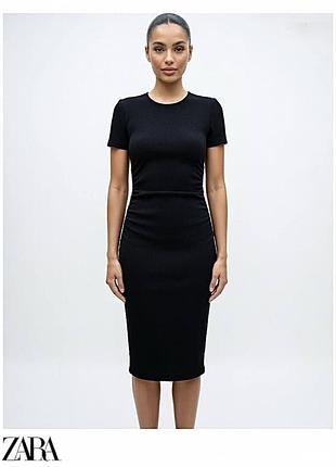 Чорна сукня міді zara.