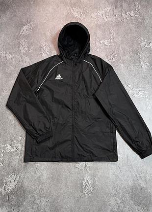 Вітровка куртка adidas l/xl розмір оригінал чорна чоловіча з капюшоном стан ідеал