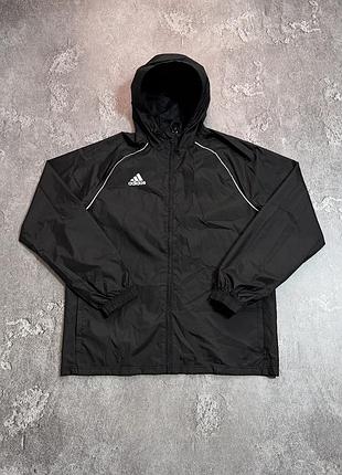 Вітровка куртка adidas l/xl розмір оригінал чорна чоловіча з капюшоном стан ідеал