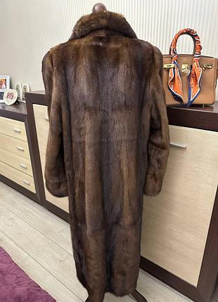 Розкішна норкова шуба, шубка, 120см, м-л люксове хутро норка, кармани