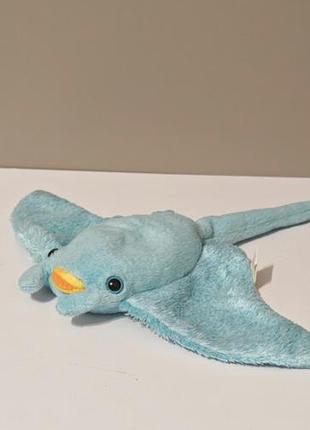 Мягкая игрушка sunray the manta ray из популярной серии ty beanie baby (выпущенная в 2002 году голубой скат с большими глазами