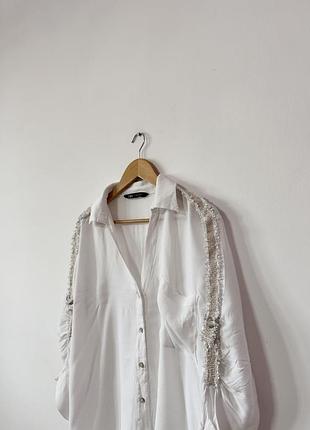 Красива сорочка з натуральної тканини zara🌿