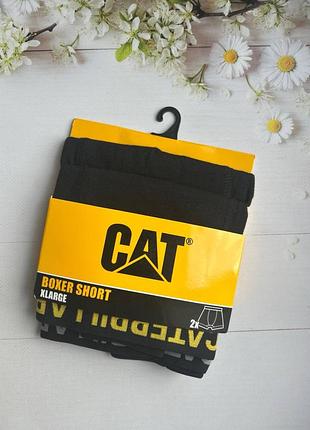 Мужские черные трусы боксеры укороченные cat (2 шт), размер xl