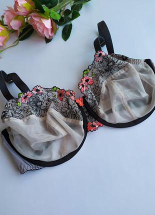 Ажурный бюстгалтер с вышивкой m&amp;s, eur 75d
