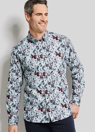 Чоловіча котонова сорочка з квітковим принтом