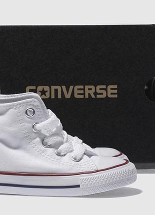 Дитячі білі кеди модель унісекс високі  converse chuck taylor all star (оригінал)