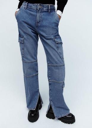 Карго джинси zara cargo split 36