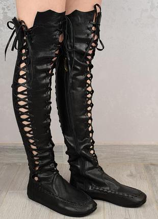 Сапоги женские gipsy dharma gothic летние высокие черные кожаные обувь оригинал 35-36 р/ 23 см trippen airstep a.s.98 camper mjus