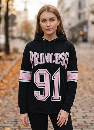 Черный худи оверсайз princess 91