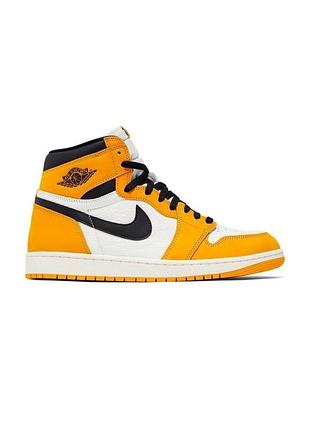 Оригінальні чоловічі кросівки nike jordan 1 retro high високі кеди жовті нові