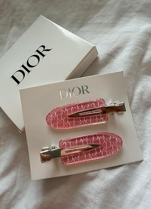 Заколки dior затискачі dior шпильки діор нові пара 2 шт розові