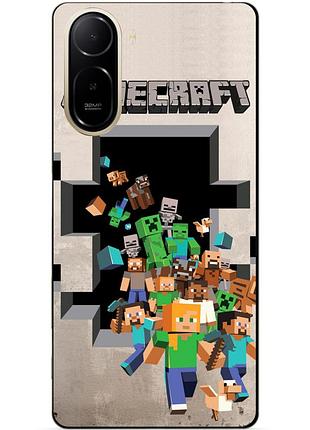 Силіконовий чохол бампер для xiaomi poco c81 pro з картинкою minecraft майнкрафт