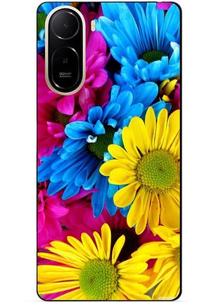 Чехол силиконовый бампер для xiaomi poco c81 pro с рисунком хризантемы цветы