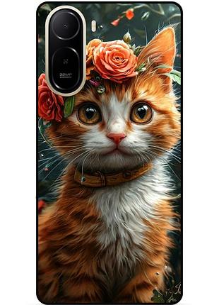 Чехол силиконовый бампер для xiaomi poco c81 pro с рисунком котенок