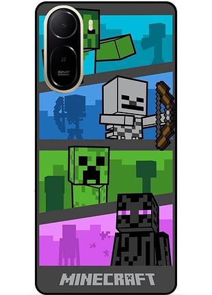 Чехол силиконовый бампер для xiaomi poco c81 pro с картинкой майнкрафт minecraft