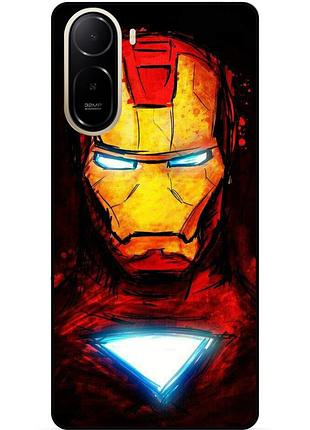 Чехол силиконовый бампер для xiaomi poco c81 pro с рисунком marvel марвел железный человек iron man