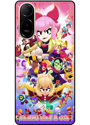 Силиконовый чехол бампер для xiaomi poco c81 pro с картинкой brawl like a girl бравл