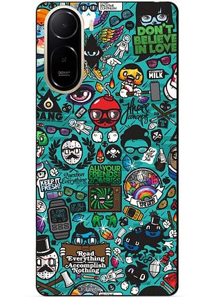 Силіконовий чохол бампер для xiaomi poco c81 pro з малюнком стикери