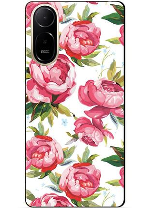 Силіконовий чохол бампер для xiaomi poco c81 pro з малюнком півонії квіти