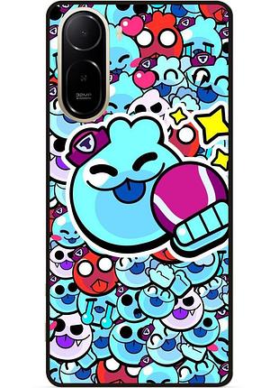 Силиконовый бампер чехол для xiaomi poco c81 pro стикеры бравл скуик brawl
